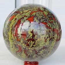 3480g Natural dragon blood stone quartz sphere crystal ball reiki healing picture