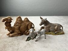 Vintage  Fontanini Nativity Animals - Camel Donkey  & (2) Sheep  - Italy, picture