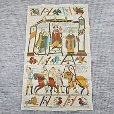 Rare Vintage Battle of Hastings 1066 100% Irish Linen Tea Towel Unused 18x29 picture