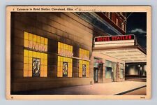 Cleveland OH-Ohio, Hotel Statler Entrance, Advertising, Vintage c1941 Postcard picture