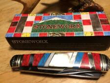 Rough Rider Stoneworx Turquoise Mother of Pearl Trapper 4 1/8