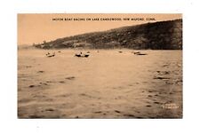 NEW MILFORD, CT, MOTOR BOAT RACING ON CANDLEWOOD LAKE, COLLOTYPE PUB used 1937 picture