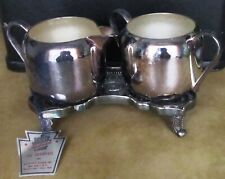 VINTAGE KEYSTONEWARE SILVER PLATED 3 PC SUGAR & CREAMER TRAY/CADDY CERTIFICATE picture