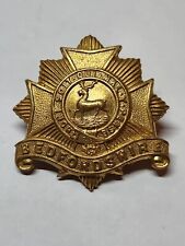 BEDFORDSHIRE REGIMENT BRASS BRITISH ARMY CAP BADGE picture