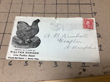 original envelope only: Walter Gordon w ROASTER VIGNETTE- 1916 - boston faneuil picture