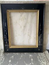 Antique Victorian Eastlake 1870s Ethced Ebony & Gold 19x16 Picture Frame picture
