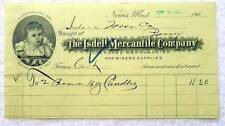 1900 BILLHEAD THE ISDELL MERCANTILE COMPANY NORRIS PONY MONTANA #ft6 picture
