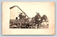 RPPC Family Ready For Church in Horse Drawn Card Sunday Dress Bertha Postcard picture
