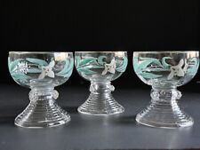 3 Antique RÖMER Beehive Hand Painted Cordial Glasses 3.25