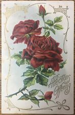 Affections Offering Antique Floral Postcard, Roses picture