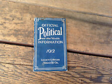 Liggett & Meyers Tobacco Co 1912 Official Political Information Booklet  picture