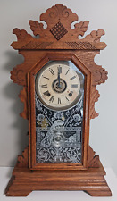 Antique Ansonia Kitchen Gingerbread Mantle Alarm Clock Peacock Door Keys picture