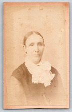Original Old Vintage Antique Photo CDV Beautiful Lady Dress Scarf Geneseo, IL picture