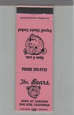 Matchbook Cover The Bears Alma At Almaden San Jose, CA picture