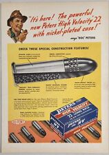 1947 Print Ad Peters High Velocity 22 Long Rifle Shells Bridgeport,Connecticut picture
