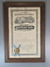 Antique 1909 Modern Woodmen Of American Charter Akron New York Framed  picture