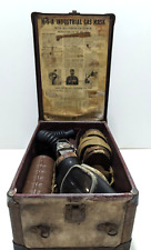 Vintage MSA Industrial Gas Mask Complete Set Mine Safety Box Canisters Mask Hose picture