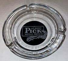 Vintage Albert Pick Hotels Motels Round Glass Promo Ashtray RARE Logo picture