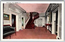 George Washington's Main Hall at Mt. Vernon VA Linen Tichnor Vintage Postcard picture