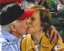 Jimmy & Rosalynn Carter 'Kissing Couple' Autographed 8x10 photo Love Beckett LOA picture