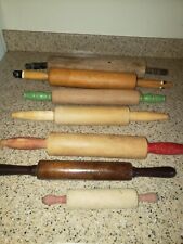 Lot of 7 Vintage Wooden Wood Rolling Pins Farmhouse Primitive Unbranded picture