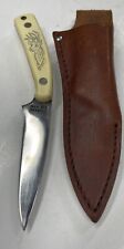 SCHRADE USA  SCRIMSHAW 1979 DEER FIXED BLADE KNIFE W/ SHEATH SC501 V687 picture