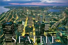 NEW 4x6 Unposted Postcard Seattle Washington Skyline Downtown Night sunset picture
