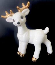 Large Adorable BIG EYED Ceramic Deer Fawn Figurine Christmas Long Eyelashes 11” picture
