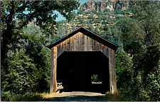 Vintage 1960's Honey Russ Covered Bridge, Near Chico California CA Postcard picture
