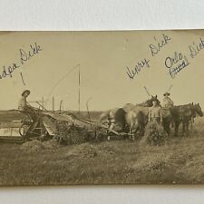 Antique RPPC Real Photograph Postcard Farm Life Deering Equipment Man ID Dick picture