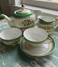 Gorgeous Vtg Noritake Tea Pot Cups Creamers Saucers Set Roseara EUC Green picture