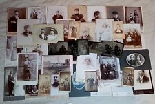 Vintage Black & White Sepia Photo Lot - Family Wedding Cabinet Cards, Tintypes picture