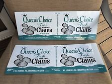 *GREAT FIND* Vintage🔥QUEEN'S CHOICE CLAMS🔥Grasonville MD Gallon🔥TIN CAN WRAP picture