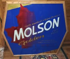 Large Vintage Molson Golden Beer Sign/Mirror 33”x 37” Brand New Never Hung inBox picture