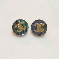 2pc Set 15mm Stamped Chanel Buttons picture