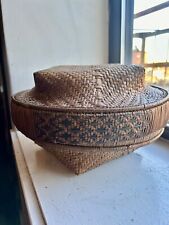 Large Antique South East Asia Basket Perfect Condition 7.5” tall X 12” wide picture