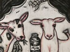 Nigerian Dwarf Goat Collectible Art Print 4 x 6 by Artist KSams Gothic Farmhouse picture