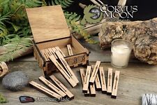 Irish Ogham Oak Rune set  in wooden box, Fortune telling, Wiccan, Viking, pagan picture