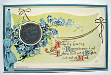 Forget Me Not Flowers, Poem Old Greetings Postcard; 1909 Copyright by H. Wessler picture