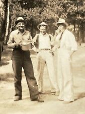 CA) Photograph 3 Handsome Man Having A Laugh Old Car Hats 1930's picture