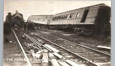 PASSENGER TRAIN WRECK rome ny real photo postcard rppc railroad damage picture