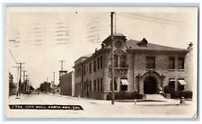 1924 The City Hall View Of Santa Ana California CA RPPC Photo Posted Postcard picture