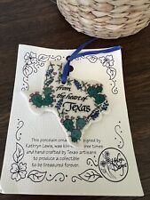HEART OF TEXAS GIFT ORNAMENT Christmas Kathryn LEWIS Designs Porcelain ARTISAN picture