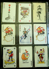 9 JOKERS-Jesters-Clowns-Seal-Medieval Beast-Man/Cane Vintage Swap Playing Cards picture