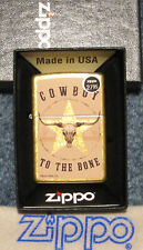 ZIPPO Buck Wear COWBOY TO THE BONE Lighter 48937 Street Brass Sealed NEW Mint picture