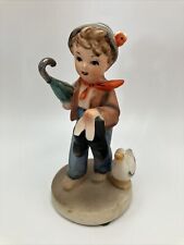 Vintage Boy with a Umbrella & Boots 5” Tall Napcoware Hummel picture