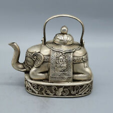 Chinese white copper collection tea pot picture