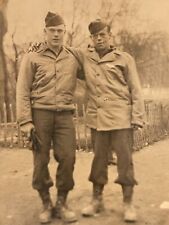 World War 2 WW2 Era American Army GIs Posing Arms Around Each Other Photo Snap picture