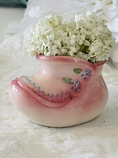 Vintage 1950s Pink Baby Shoe Planter Pryde and Joy Ceramic Bootie picture