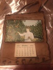 Rare 1913 Calendar Orange Grove Postcard Los Angeles Leather Backing  picture